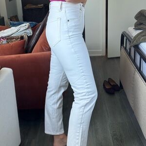 Abercrombie & Fitch Women's White Straight Leg Jeans